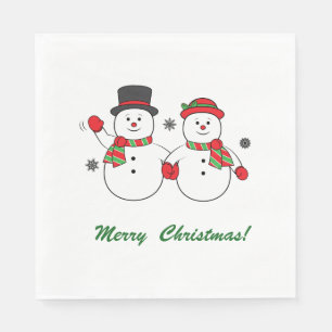Serviettes Jetables Joyeux Noël de M. et de Mme Snowman