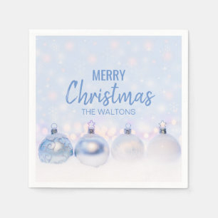 Serviettes Jetables Joyeux Noël personnalisé de flocons de neige
