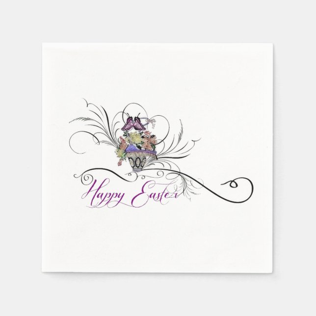 Serviettes Jetables Joyeux Pâques (Devant)