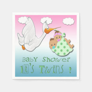 Serviettes Jetables Jumeaux 2 de garçon et de fille - papier Napki de