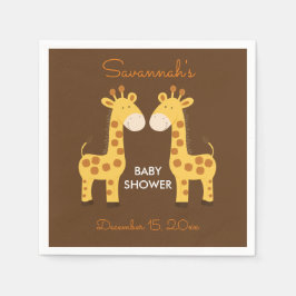 Serviettes Jetables Jumeaux Giraffes Baby shower Napkin