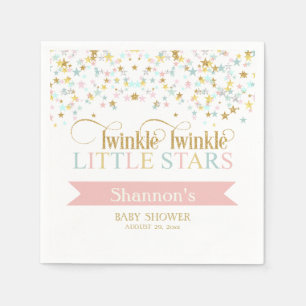 Serviettes Jetables Jumeaux Petites Étoiles Brillant Baby Shower Toute