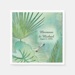 Serviettes Jetables Jungle tropicale Feuilles Réception de mariage mod