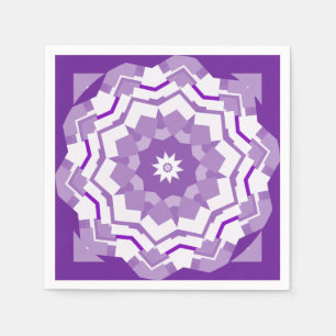 Serviettes Jetables Kaleidoscope violet/blanc