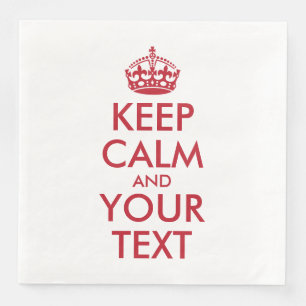Serviettes Jetables KEEP CALM personnalisé et votre texte