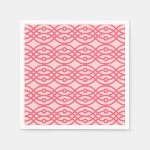 Serviettes Jetables Kimono imprimé, corail rose