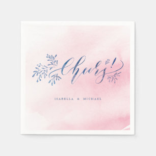 Serviettes Jetables La calligraphie marine rose applaudit le mariage f