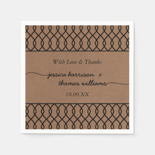 Serviettes Jetables La collection de Mariages Whimsical Kraft moderne