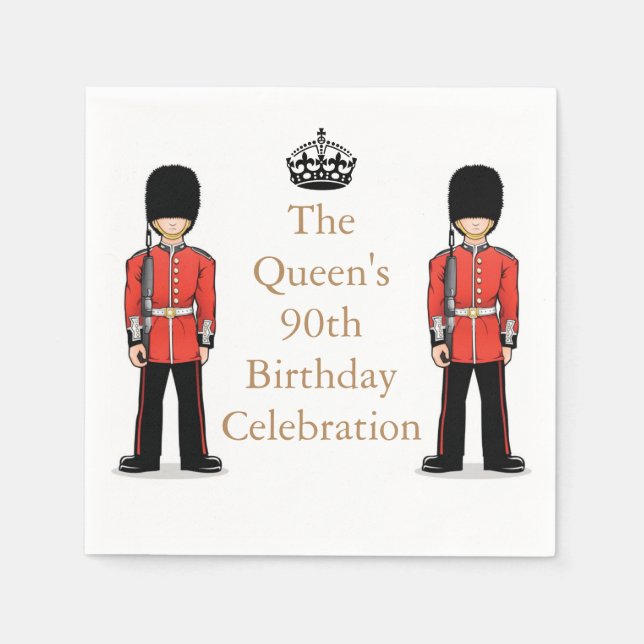 Serviettes Jetables La fête du 90e anniversaire de la Reine (Devant)