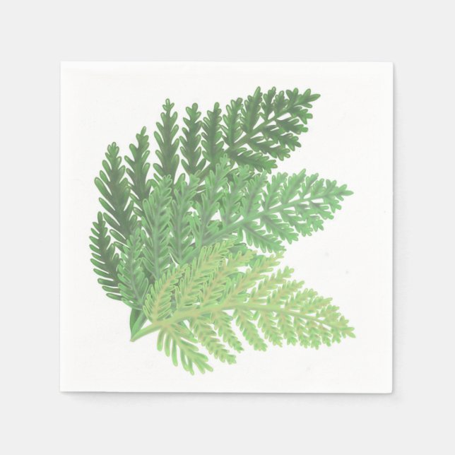 Serviettes Jetables La fougère verte de la mousse (Devant)