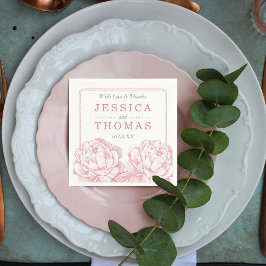 Serviettes Jetables La jolie collection de Mariages floraux Peony