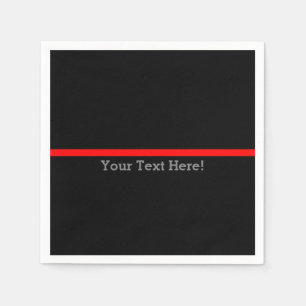 Serviettes Jetables La ligne rouge légère symbolique Votre texte en no
