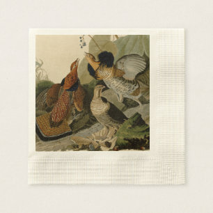 Serviettes Jetables La peinture d'Audubon d'un trio de grouse de