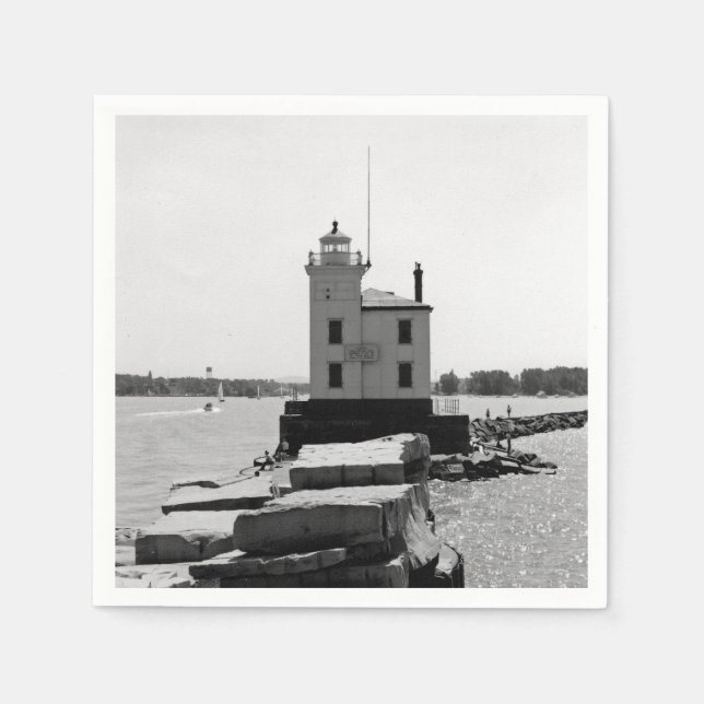 Serviettes Jetables Lac Erie Lighthouse (Devant)