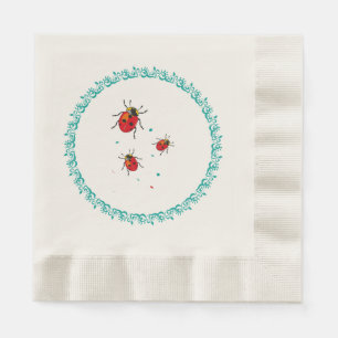 Serviettes Jetables Lady Bug Serie - Papier Napkins