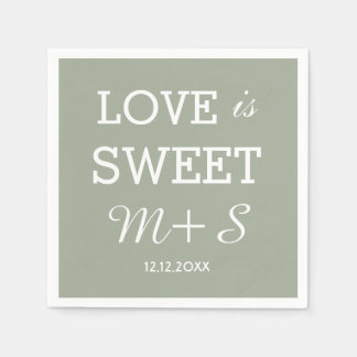 Serviettes Jetables L'amour est Mariage doux serviettes Monogramme