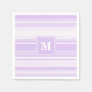 Serviettes Jetables Landes lilas monogrammes