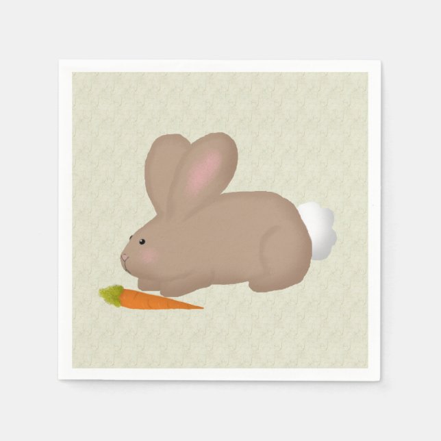 Serviettes Jetables Lapin Avec Papier Carotté Napkin (Devant)