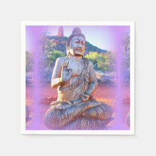 Serviettes Jetables lavande, aura buddha