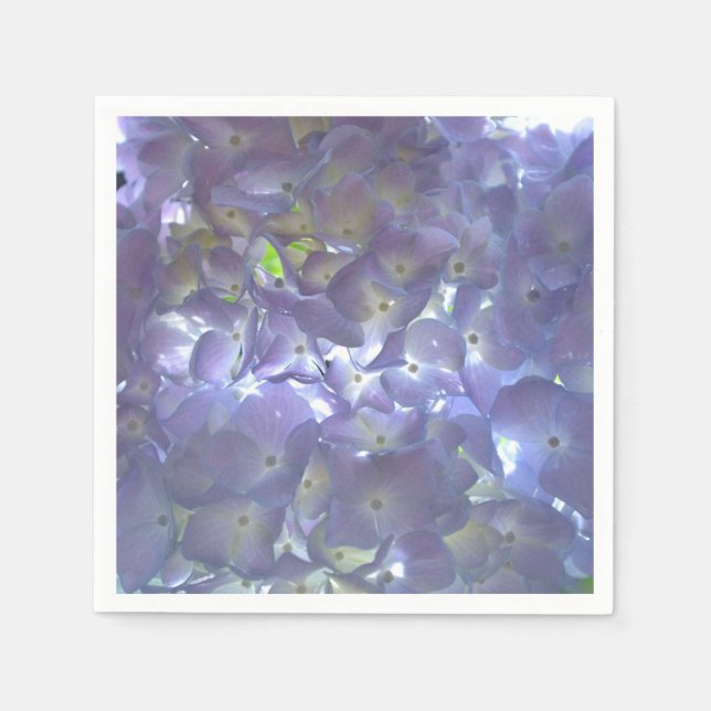 Serviettes Jetables Lavande florale violette claire Hydrangeas (Devant)