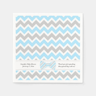 Serviettes Jetables Le baby shower de cravate d'arc de gris bleu