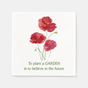 Serviettes Jetables Le pavot rouge pour planter un jardin doit croire