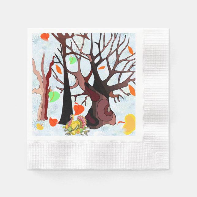 Serviettes Jetables Le pays des merveilles de l'automne (Devant)