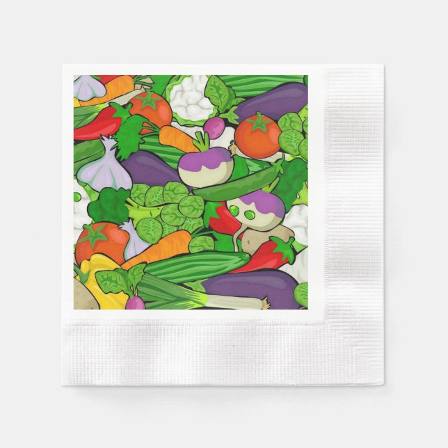 Serviettes Jetables Légumes mélangés (Devant)