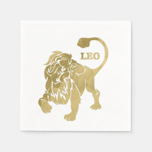 Serviettes Jetables Leo Lion Zodiac