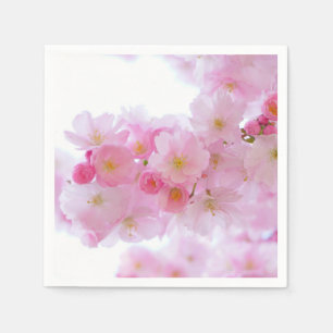 Serviettes Jetables Les fleurs de cerisiers roses pâles