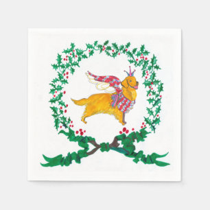 Serviettes Jetables Les serviettes de Noël Golden Retriever de Gullive