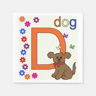 Serviettes Jetables Lettre chien D Papier Napkin