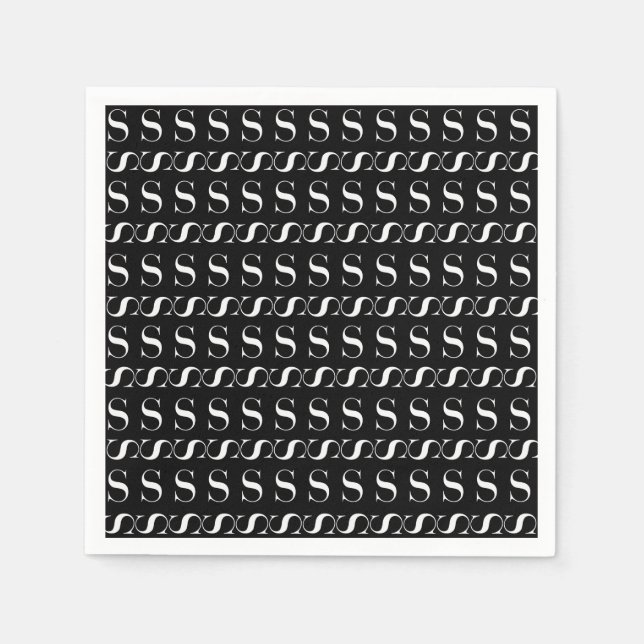 SERVIETTES JETABLES LETTRE INITIALE MONÂTRE S (Devant)