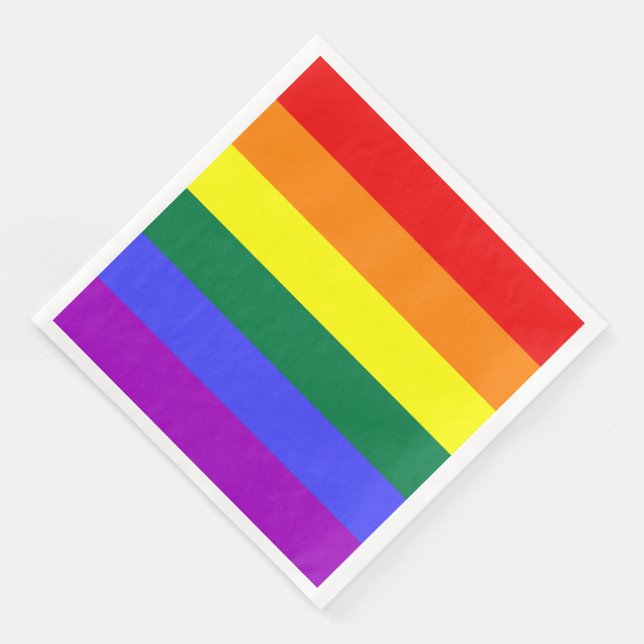 Serviettes Jetables LGBT Rainbow Pride Drapeau Standard Dîner Napkin (Coin)