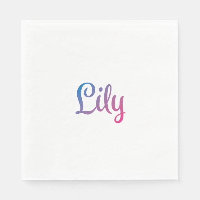 Serviettes Jetables Lily Stylish Cursive (Devant)