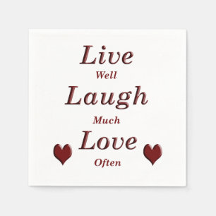 Serviettes Jetables Live Laugh Love