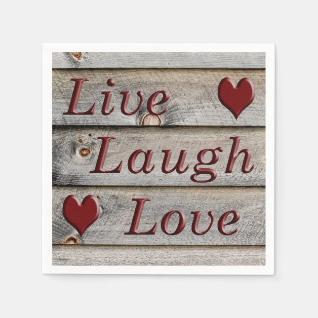 Serviettes Jetables Live Laugh Love sur le côté d'une grange (Devant)