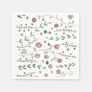 Serviettes Jetables Livres & Blossoms Cocktail Napkins