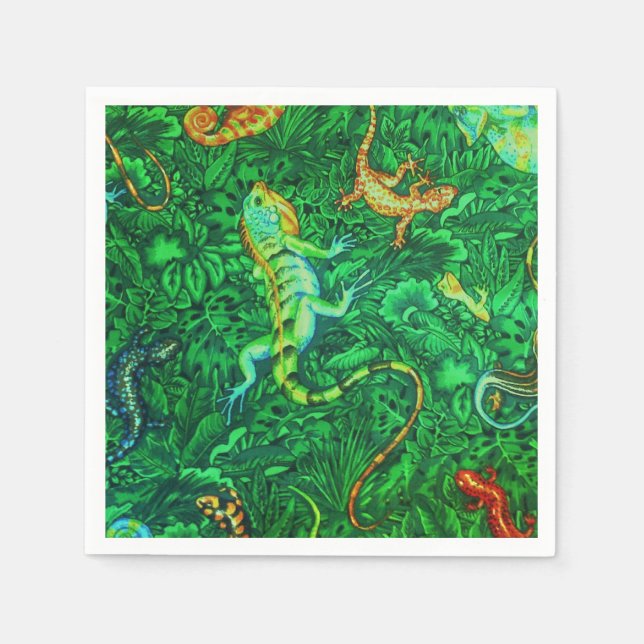Serviettes Jetables Lizards Batik (Devant)