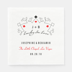 Serviettes Jetables Lucky In Love Las Vegas Mariage