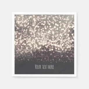 Serviettes Jetables Lumières scintillantes Romantique Gris Mariage mod