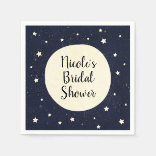 Serviettes Jetables Lune et Étoiles Fantaisistes : Baby Shower Céleste