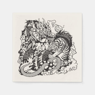 Serviettes Jetables lutte contre le dragon et le tigre