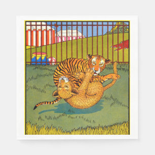 Serviettes Jetables lutte contre le tigre et le léopard