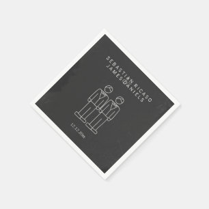 Serviettes Jetables M. et M. Doodle Mariage gay Personnalisé