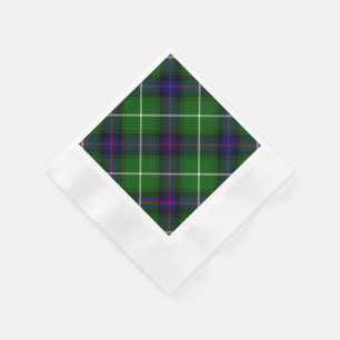 Serviettes Jetables MacDonald tartan bleu vert plaid