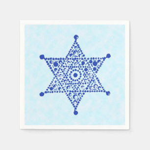 Serviettes Jetables Magen David Blue