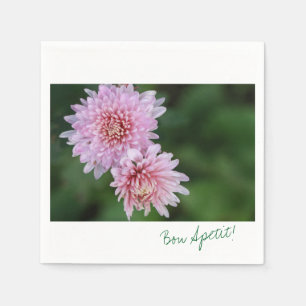 Serviettes Jetables Magnifiques fleurs roses Bon appétit serviette en 
