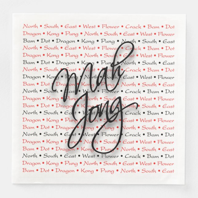 Serviettes Jetables Mah Jongg Papier serviettes (Devant)