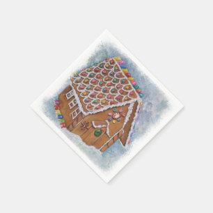 Serviettes Jetables Maison en pain d'épice de Noël